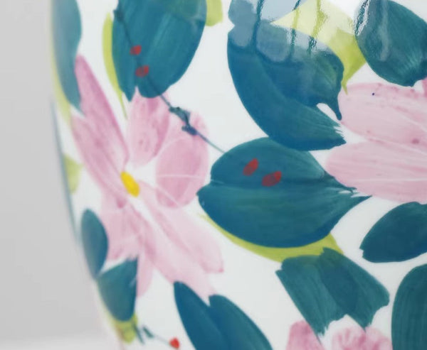 Centerpiece Ceramic Bouquet Vases, Contemporary Vases on Dining Table, Unique Handmade Modern Flower Vase, Large Porcelain Vases for Modern Home Decor-Art Painting Canvas