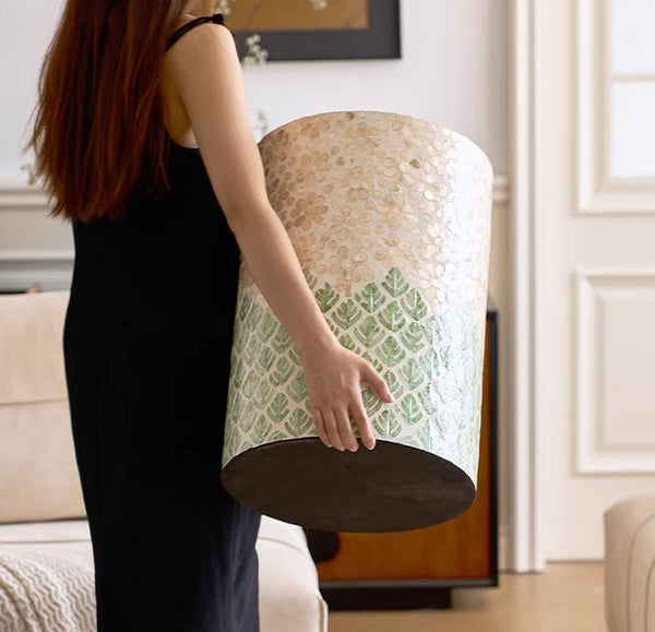 Small End Table, Portable Casual Side Table, Shell Small Sofa Side Table, Modern Side Table, Contemporary Bedside Table, Bedside Small Side Table, Creative Coffee Table, Contemporary Side Table-Art Painting Canvas