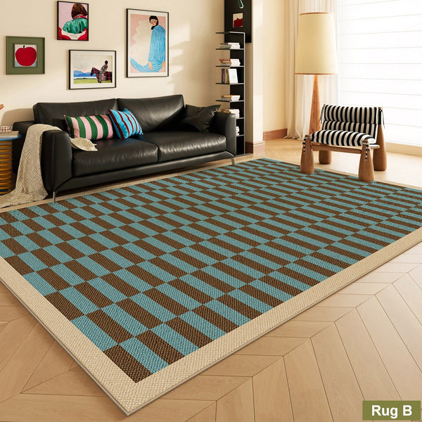 Modern Living Room Rug Ideas, Mid Century Modern Rugs, Colorful Modern Rugs for Dining Room, Geometric Contemporary Area Rugs-Art Painting Canvas