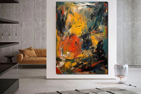 Acrylic Paintings on Canvas, Heavy Texture Painting, Buy Paintings Online, Large Paintings Behind Sofa, Large Painting for Living Room-Art Painting Canvas