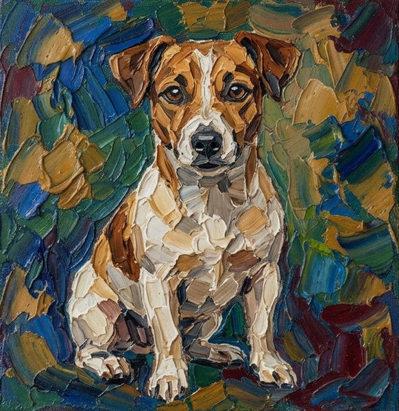 Original Acrylic Paintings, Abstract Golden Retriever Dog Portrait, Abstract Pet Portrait Painting, Hand Painted Canvas Art, Impasto Artwork, Heavy Texture Painting, Small Art on Canvas-Art Painting Canvas