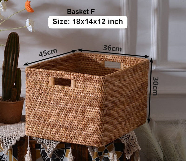 Rattan Storage Baskets, Storage Basket for Shelves, Rectangular Storage Basket for Toys, Storage Baskets for Kitchen, Storage Baskets for Bedroom-Art Painting Canvas