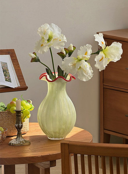 French Vintage Glass Flower Vases, Glass Bud Vases, Flower Vases on Table, Handmade Water Holding Flower Vases-Art Painting Canvas