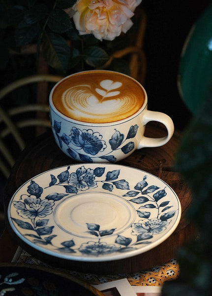 Traditional Tea Cup Set, Porcelain Tea Cups, Floral Tea Cup Set, Classic British Tea Cups, Elegant Tea Cup With Saucer, Ceramic Tea Cup with Saucer, Tea Cup Set, Vintage Tea Cup Set, Modern Ceramic Cups-Art Painting Canvas