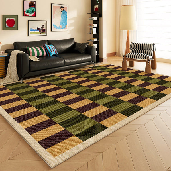 Mid Century Modern Rugs, Colorful Modern Rugs for Bedroom, Modern Living Room Rug Ideas, Geometric Contemporary Area Rugs-Art Painting Canvas