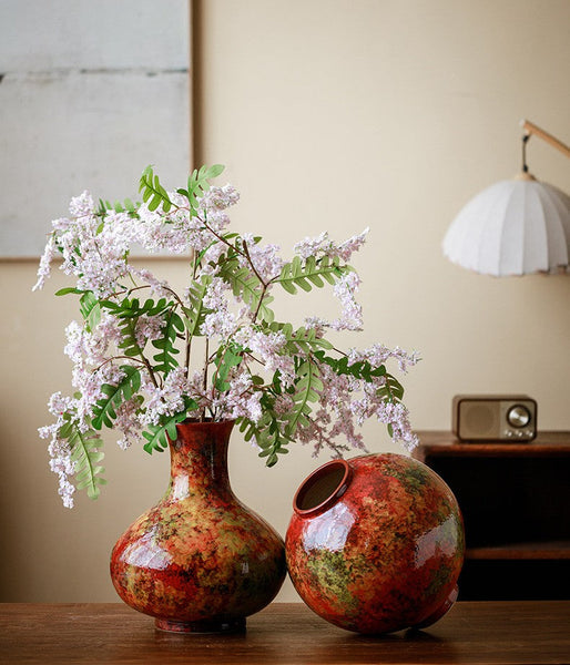 Handmade Water Holding Flower Vases, Large Pottery Flower Vases, Modern Bouquet Flower Vases, Centerpiece on Dining Table, Flower Vase on Table-Art Painting Canvas