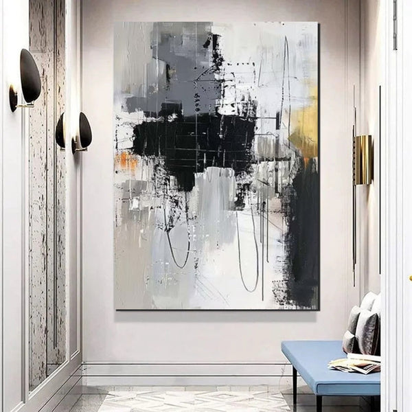 Large Paintings Behind Sofa, Large Painting for Living Room, Acrylic Paintings on Canvas, Heavy Texture Painting, Buy Paintings Online-Art Painting Canvas