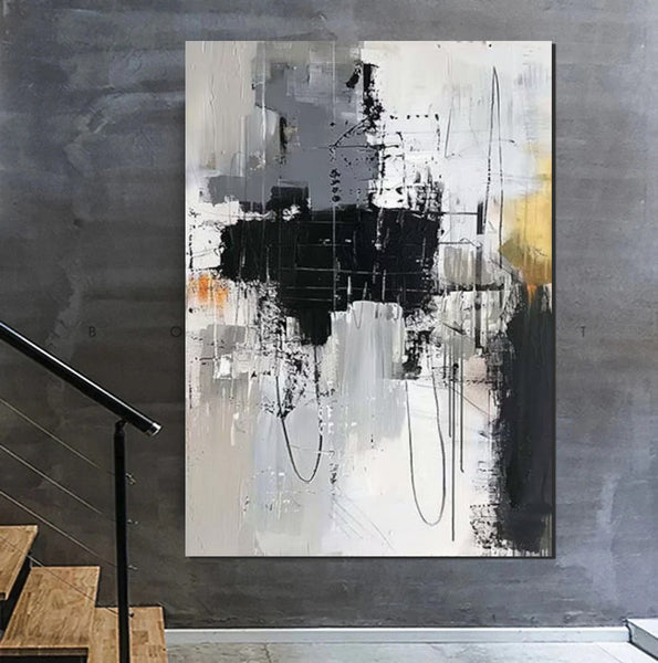 Large Paintings Behind Sofa, Large Painting for Living Room, Acrylic Paintings on Canvas, Heavy Texture Painting, Buy Paintings Online-Art Painting Canvas