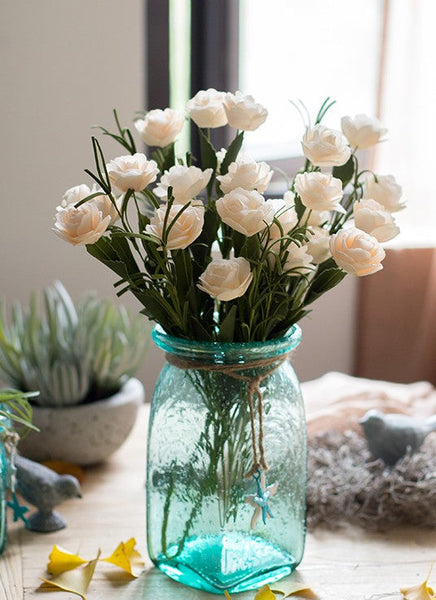 Flower Arrangement Ideas for Living Room, White Camellia Flowers, Modern Artificial Flowers for Home Decoration, Simple Artificial Floral for Bedroom-Art Painting Canvas