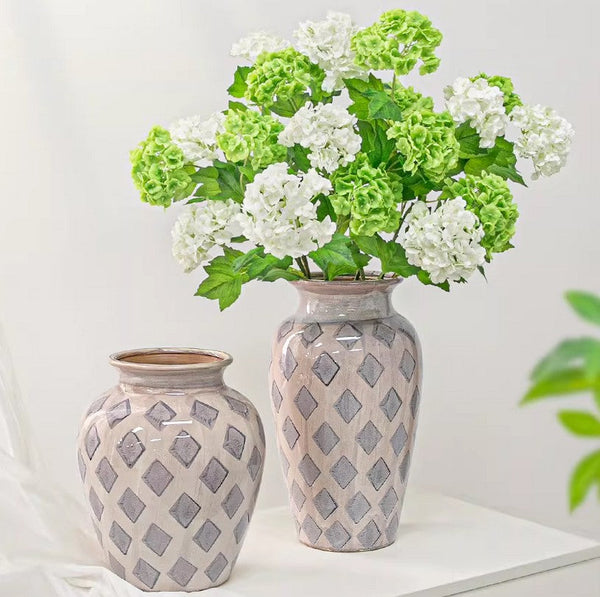 Porcelain Flower Vases, Flower Vases on Table, Contemporary Vases for Modern Home Decor, Ceramic Bouquet Vases, Dining Table Centerpiece-Art Painting Canvas
