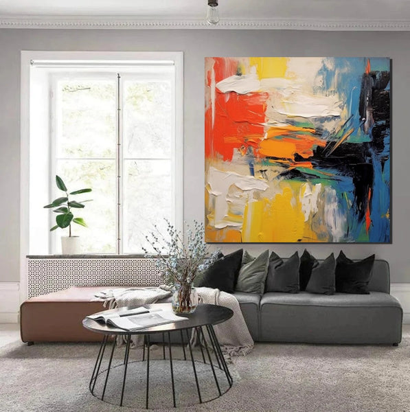 Extra Large Wall Art Paintings, Acrylic Painting for Dining Room, Modern Contemporary Abstract Artwork, Palette Knife Painting, Heavy Texutre Wall Art-Art Painting Canvas