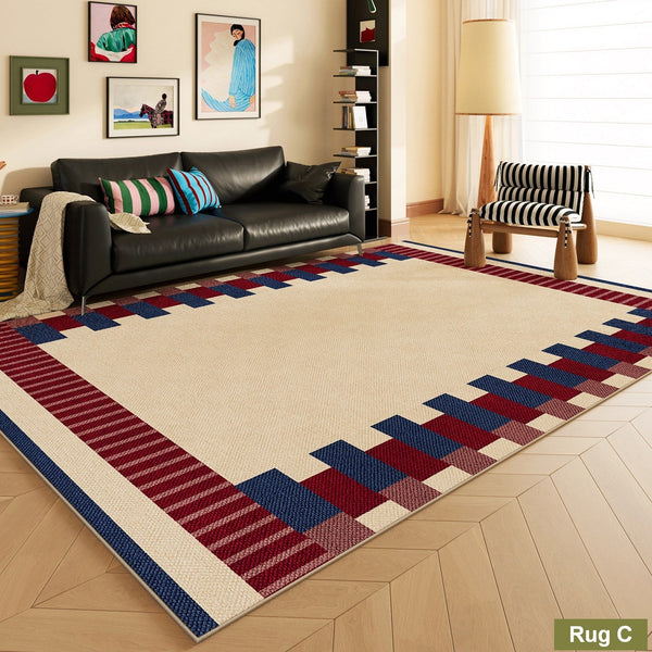 Mid Century Modern Rugs, Contemporary Modern Rugs for Bedroom, Colorful Absract Rugs for Living Room, Colorful Geometric Rugs for Dining Room-Art Painting Canvas
