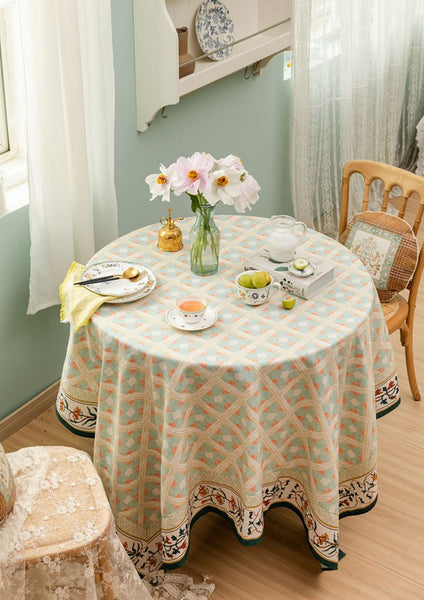 Rectangle Tablecloth for Dining Room Table, British Mid Century Fiberflax Tablecloth, Square Tablecloth for Coffee Table, Farmhouse Table Cloth, Wedding Tablecloth, Waterproof Tablecloth-Art Painting Canvas