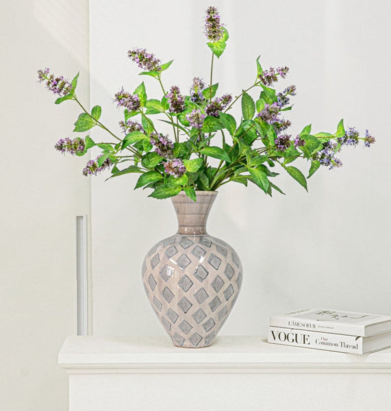 Unique Porcelain Flower Vases, Flower Vases on Table, Contemporary Vases for Modern Home Decor, Ceramic Bouquet Vases, Dining Table Centerpiece-Art Painting Canvas