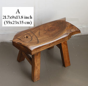 Dining Table Stool, Handmade Vintage Old Elm Wood Stool, Solid Wood low Stool, Creative Shoe-changing Stool, Children's Wooden Stool, Sofa Stool-Art Painting Canvas