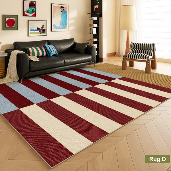 Colorful Absract Rugs for Living Room, Colorful Geometric Rugs for Dining Room, Mid Century Modern Rugs, Contemporary Modern Rugs for Bedroom-Art Painting Canvas