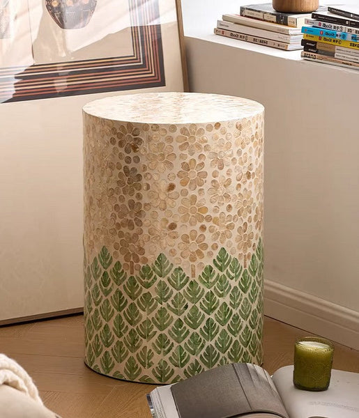 Small End Table, Portable Casual Side Table, Shell Small Sofa Side Table, Modern Side Table, Contemporary Bedside Table, Bedside Small Side Table, Creative Coffee Table, Contemporary Side Table-Art Painting Canvas