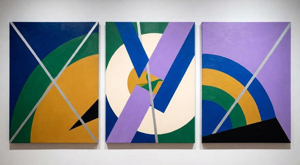 Multi Panel Canvas Art, Geometric Pattern Contemporary Artwork, Abstract Paintings for Modern Living Room-Art Painting Canvas
