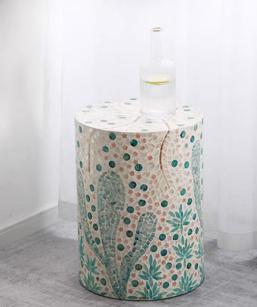 Contemporary Small Sofa Side Table, Portable Casual Side Table, Creative Coffee Table, Shell Small Side Table, Unique Small End Table-Art Painting Canvas