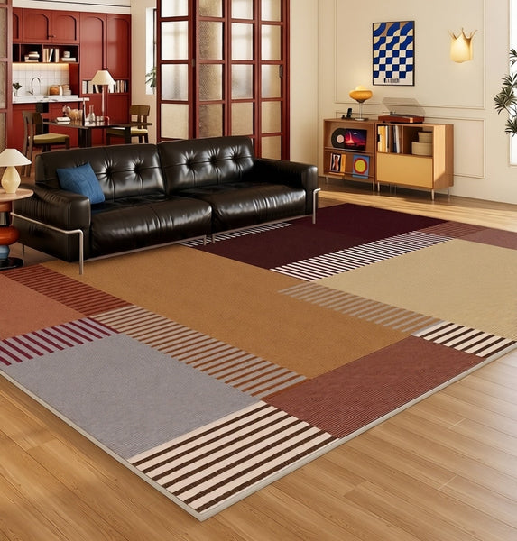 Abstract Contemporary Modern Rugs, Large Modern Rugs for Bedroom, Geometric Modern Rug Placement Ideas for Living Room