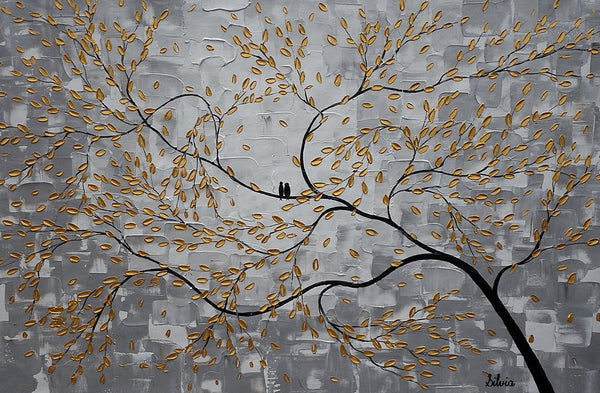 Large Art, Original Painting, Canvas Art, Abstract Painting, Abstract Art, Original Art, Wall Art, Canvas Painting, Love Birds Painting, Wedding Gift-Art Painting Canvas