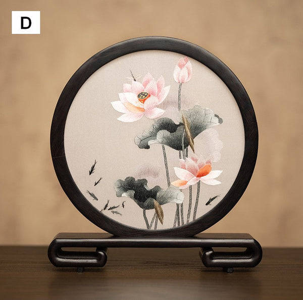 Exclusive Business Present Panda Embroidered Decor, Traditional Chinese Suzhou Embroidery Ornament, Premium Souvenir, Unique Birthday Gift-Art Painting Canvas