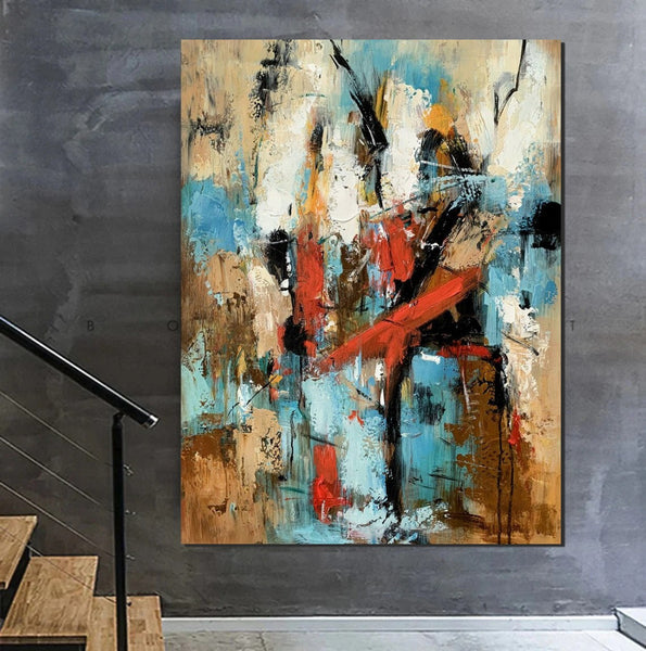 Contemporary Wall Painting, Living Room Wall Painting, Modern Artwork, Large Canvas Painting, Acrylic Painting for Dining Room-Art Painting Canvas