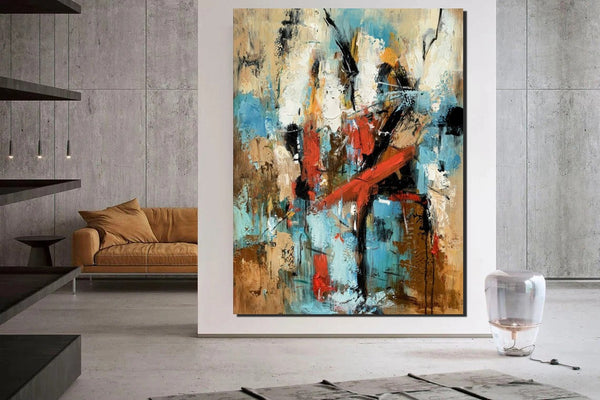 Contemporary Wall Painting, Living Room Wall Painting, Modern Artwork, Large Canvas Painting, Acrylic Painting for Dining Room-Art Painting Canvas