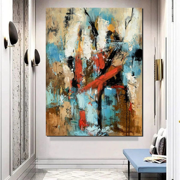 Contemporary Wall Painting, Living Room Wall Painting, Modern Artwork, Large Canvas Painting, Acrylic Painting for Dining Room-Art Painting Canvas