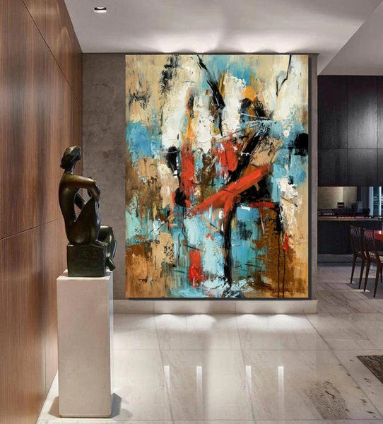 Contemporary Wall Painting, Living Room Wall Painting, Modern Artwork, Large Canvas Painting, Acrylic Painting for Dining Room-Art Painting Canvas