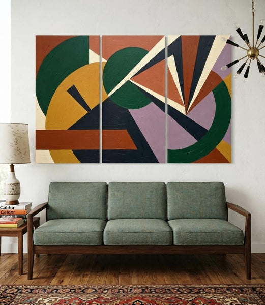 Hand Painted Canvas Art, Multi Panel Wall Painting, Modern Contemporary Paintings, Original Geometric Abstract Paintings-Art Painting Canvas