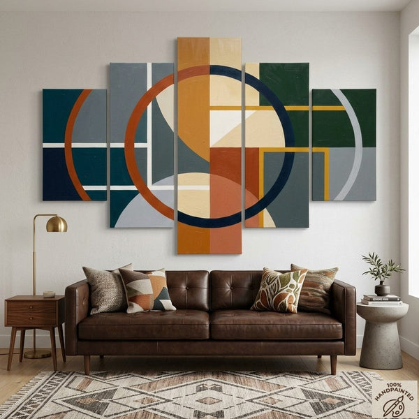 Hand Painted Acrylic Art, Living Room Wall Art Paintings, Geometric Modern Art, Colorful Abstract Paintings