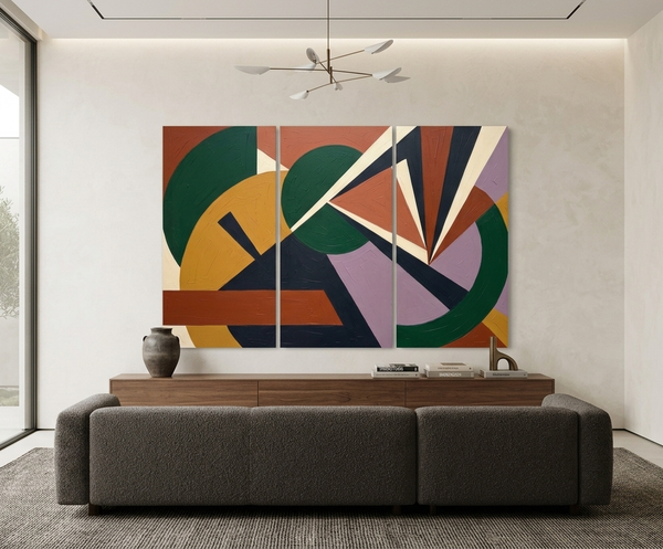 Hand Painted Canvas Art, Multi Panel Wall Painting, Modern Contemporary Paintings, Original Geometric Abstract Paintings-Art Painting Canvas