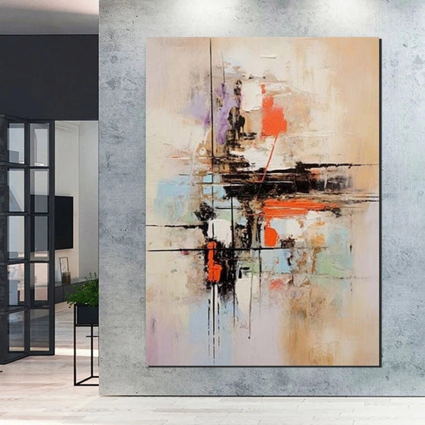 Large Acrylic Canvas Paintings, Simple Wall Art Ideas, Heavy Texture Painting, Bedroom Abstract Paintings, Modern Abstract Painting-Art Painting Canvas