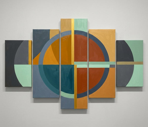 Bedroom Wall Art Paintings, Geometric Modern Art, Colorful Abstract Paintings, Hand Painted Acrylic Art-Art Painting Canvas