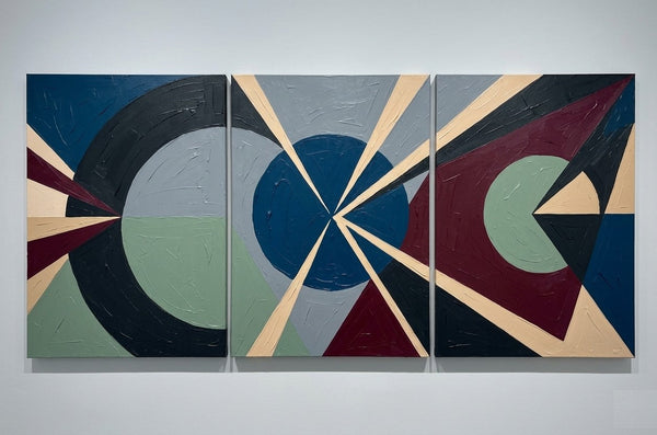 Original Abstract Art, Large Group Paintings for Living Room, Multi Panel Canvas Artwork, Geometric Modern Paintings-Art Painting Canvas