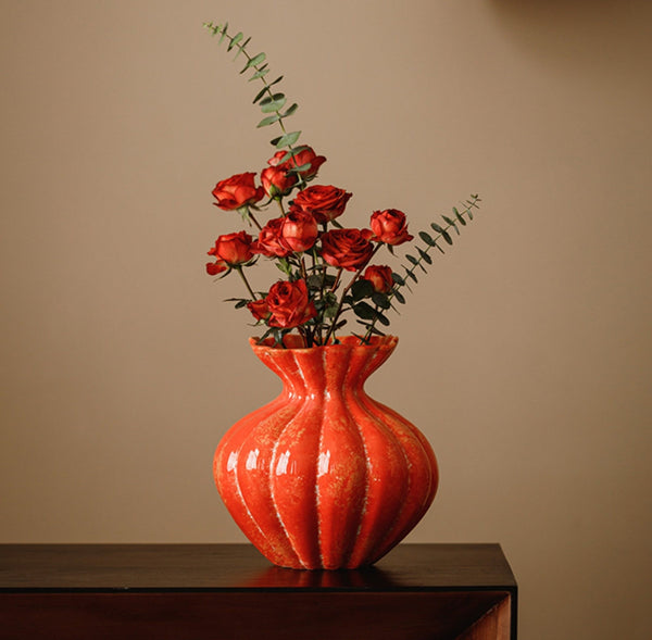 Handmade Water Holding Flower Vases, Porcelain Flower Vases, Modern Flower Vase Centerpiece on Table, Ceramic Bouquet Vases-Art Painting Canvas
