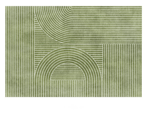 Modern Living Room Rugs, Green Thick Soft Modern Rugs for Living Room, Dining Room Modern Rugs, Contemporary Rugs for Bedroom-Art Painting Canvas