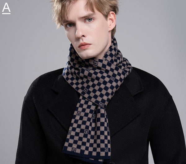 Business Formal Men Scarf Styles, Men's Winter Scarf, Wool Scarf for Gentleman, Thick Wool Scarf, Casual Scarf Men, Men's Wool Scarf Winter, Fashion Scarf-Art Painting Canvas