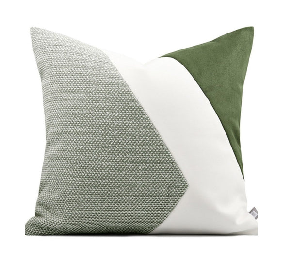 Green White Modern Pillows for Couch, Abstract Decorative Throw Pillows for Living Room, Large Modern Sofa Cushion, Decorative Pillow Covers-Art Painting Canvas