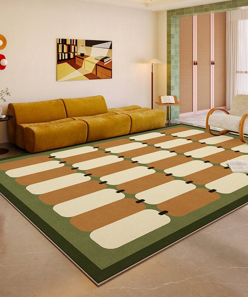 Abstract Modern Rugs for Bedroom, Contemporary Modern Rugs for Living Room, Geometric Area Rugs for Bedroom, Colorful Modern Rugs-Art Painting Canvas