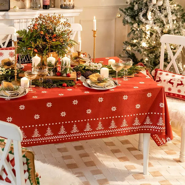Christmas Edelweiss Table Covers, Square Tablecloth for Kitchen, Extra Large Modern Rectangular Tablecloth for Dining Room Table, Large Tablecloth for Round Table