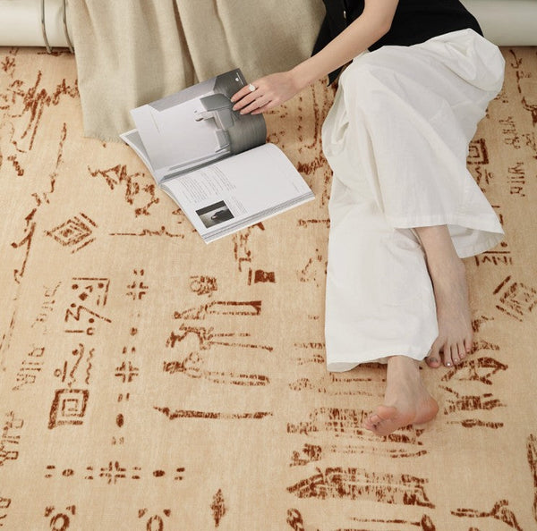 Geometric Contemporary Rugs, Abstract Contemporary Modern Rugs for Dining Room, Mid Century Modern Rugs for Living Room-Art Painting Canvas