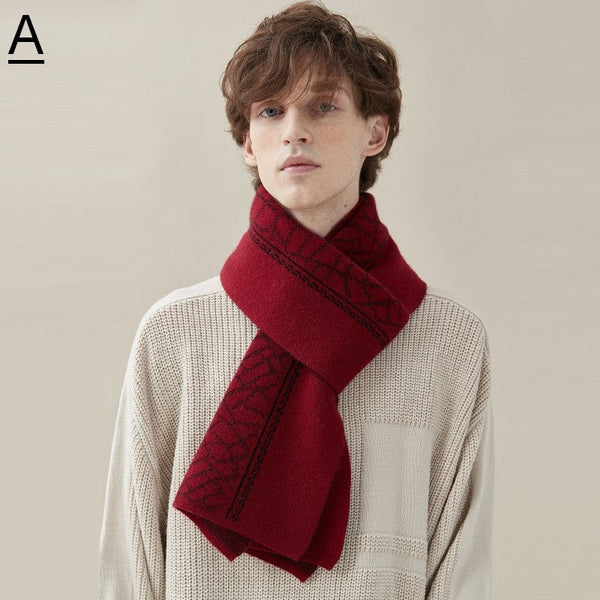 Thick Wool Scarf, Modern Fashion Scarf, Formal Men Scarf Styles, Casual Scarf Men, Men's Winter Scarf, Men's Wool Scarf Winter, Business Wool Scarf for Gentleman-Art Painting Canvas