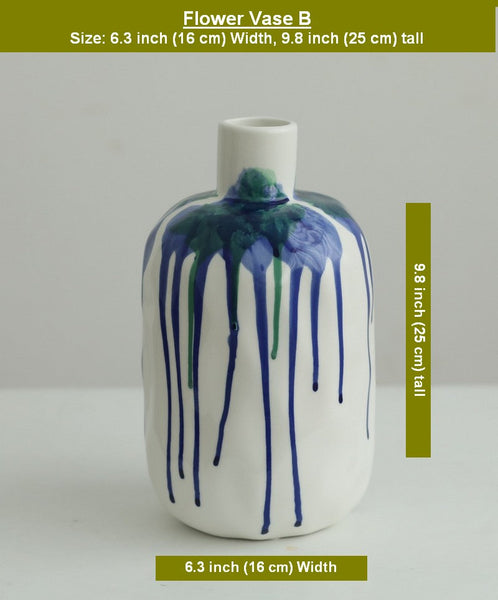 Modern Ceramic Flower Vases, Handmade Water Holding Flower Vases, Porcelain Bud Vases, Small Flower Vases on Table-Art Painting Canvas