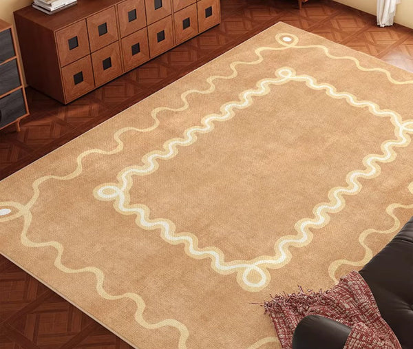 Large Modern Rugs for Living Room, Bedroom Modern Rugs, Dining Room Geometric Modern Rugs, Cream Color Contemporary Modern Rugs-Art Painting Canvas