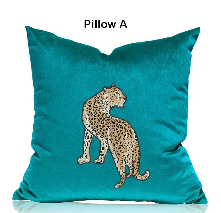 Decorative Pillows for Living Roomï¼?Contemporary Throw Pillows, Cheetah Decorative Cushion, Modern Sofa Pillows-Art Painting Canvas