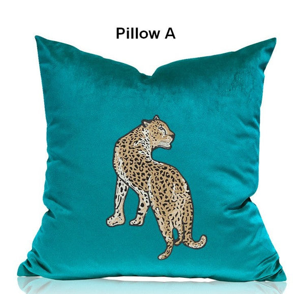 Decorative Pillows for Living Roomï¼?Contemporary Throw Pillows, Cheetah Decorative Cushion, Modern Sofa Pillows-Art Painting Canvas