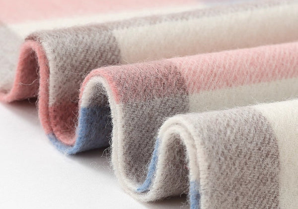 Large Wool Scarf, Soft Wool Scarf for Women, Checkered Fashion Scarf, Winter Shawl, Elegant Shawl, Warm Cape, Gifts for Her, Evening Wrap, Christmas Gift-Art Painting Canvas