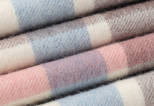 Large Wool Scarf, Soft Wool Scarf for Women, Checkered Fashion Scarf, Winter Shawl, Elegant Shawl, Warm Cape, Gifts for Her, Evening Wrap, Christmas Gift-Art Painting Canvas